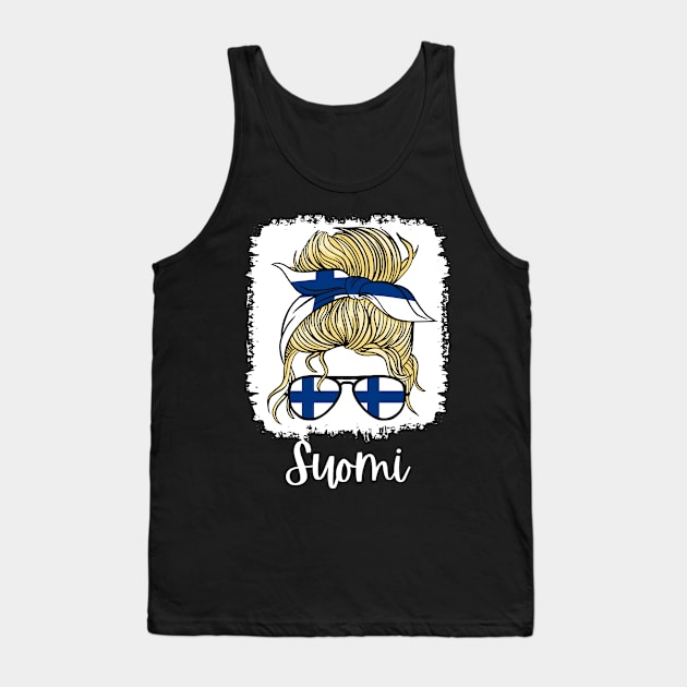 Suomi Finland Flag Girls Finnish Girl Kids Tank Top by qwertydesigns